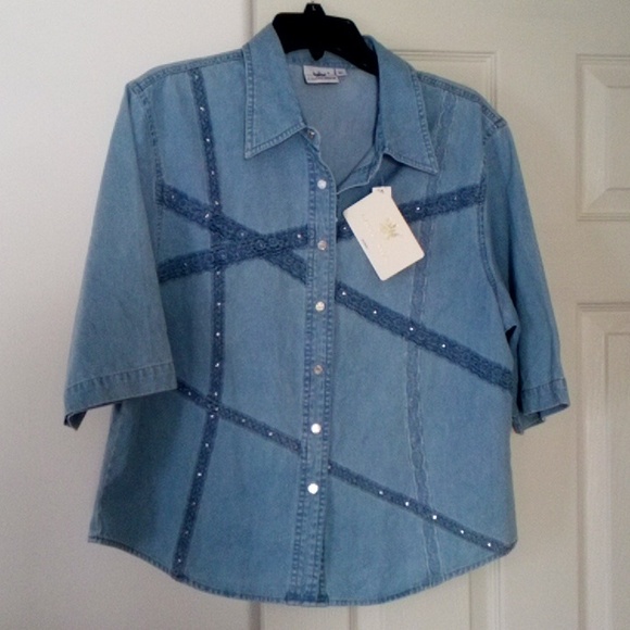 Lafei-Nier Tops - LAFEI-NIER Blue Shirt NWT!